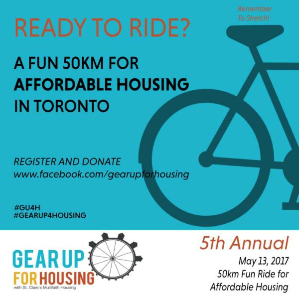 Gear Up For Housing St. Clare's Multifaith Housing Charity Bike Ride Affordable Housing Change the World