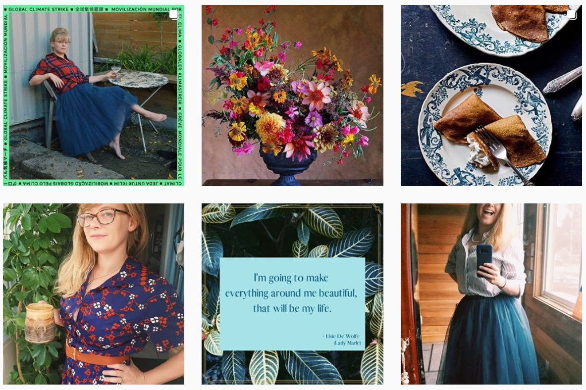 A snapshot of  Peace Flag House’s IG feed , where Sarah Jean’s personal branding helps tell the PFH story.